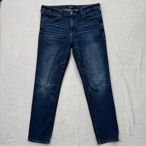 Express Jeans Mens 36x32 Dark Blue Hyper Stretch Slim Straight Denim Pants